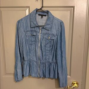 White House Black Market Light Blue Jean Jacket